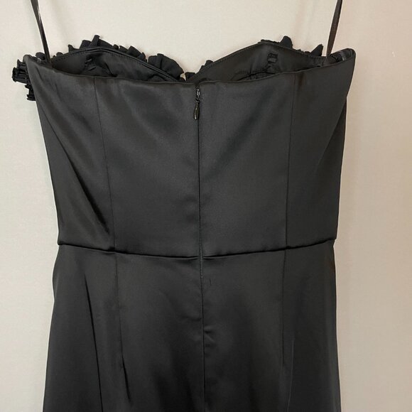 White House Black Market Black Strapless Dress Size 0 Ruffle Sweetheart Neckline - Picture 5 of 13
